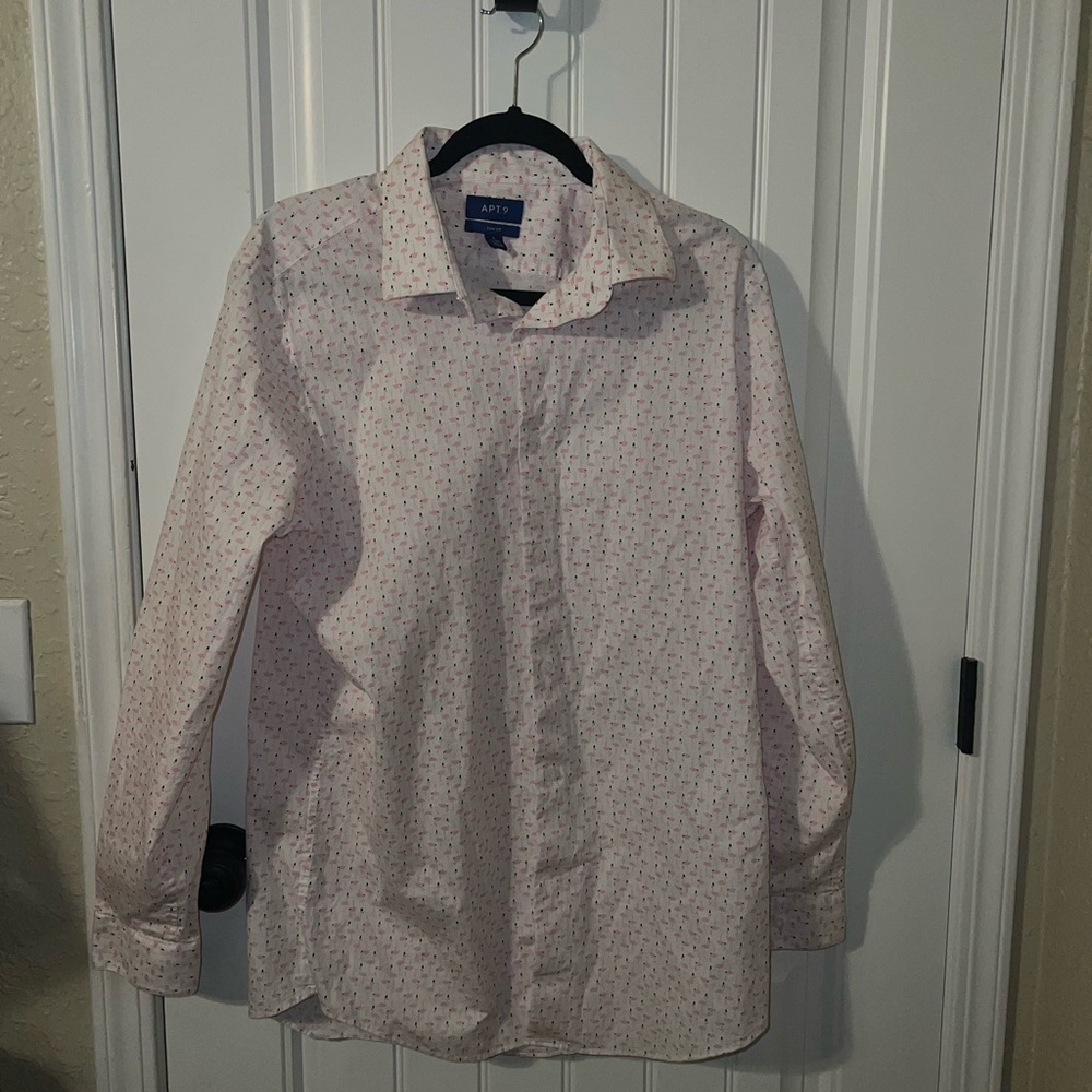 Mens apt. 9 button down collared dress shirt with flamingos